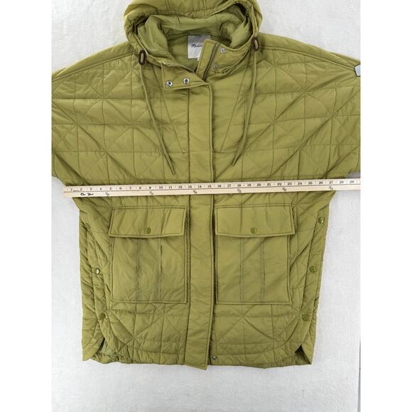 Madewell Green Quilted Norris Poncho Puffer Coat Parka Oversized Jacket XS S M - Picture 6 of 7
